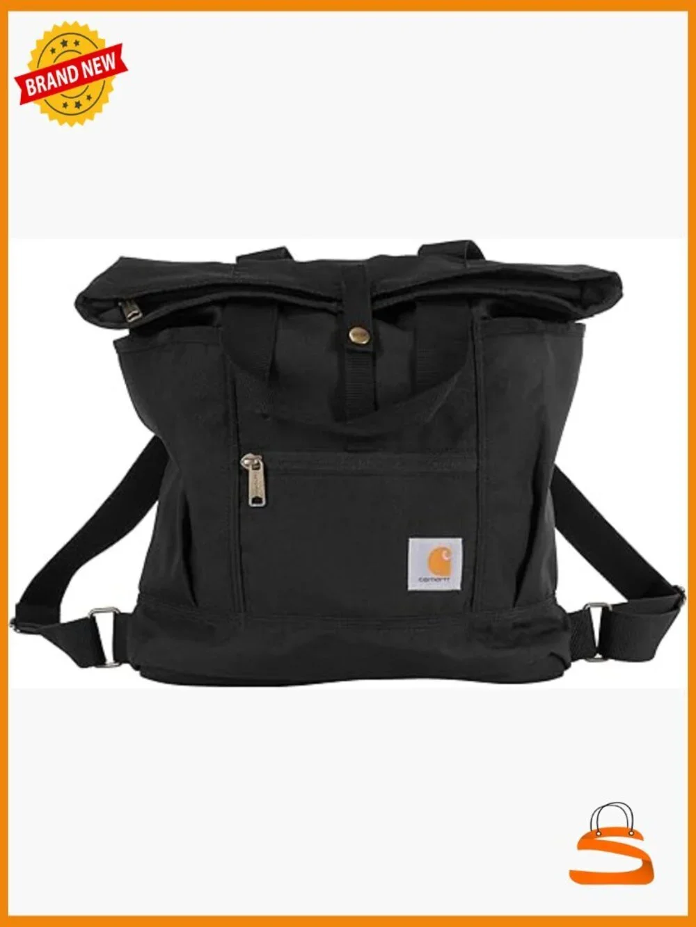 Convertible Backpack Tote Bag, Durable with Laptop Sleeve